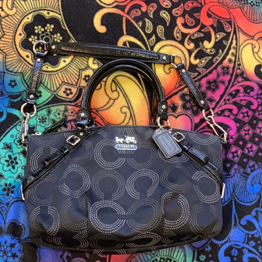 Coach Black Bag Vintage 00s Dotted C Purse